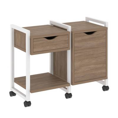 Loft VR.L-TN-3.K (Дуб аризона/Белый) Тумба на колесных опорах наборная