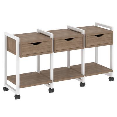 Loft VR.L-TN-4.K (Дуб аризона/Белый) Тумба на колесных опорах наборная