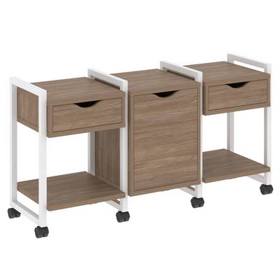 Loft VR.L-TN-6.K (Дуб аризона/Белый) Тумба на колесных опорах наборная