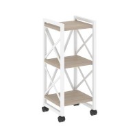Loft VR.L-MST.K-3.4 (Дуб аттик/Белый) Стеллаж на колесных опорах - 3 полки