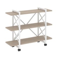 Loft VR.L-MST.K-3.8V (Дуб аттик/Белый) Стеллаж на колесных опорах - 3 полки