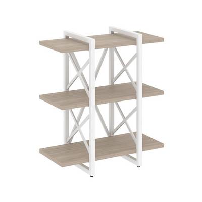 Loft VR.L-MST.O-3.4V (Дуб аттик/Белый) Стеллаж на регулируемых опорах - 3 полки