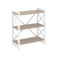 Loft VR.L-MST.O-3.8 (Дуб аттик/Белый) Стеллаж на регулируемых опорах - 3 полки