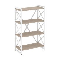 Loft VR.L-MST.O-4.8 (Дуб аттик/Белый) Стеллаж на регулируемых опорах - 4 полки