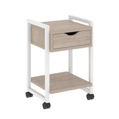 Loft VR.L-T1.K (Дуб аттик/Белый) Тумба на колесных опорах с ящиком и полкой