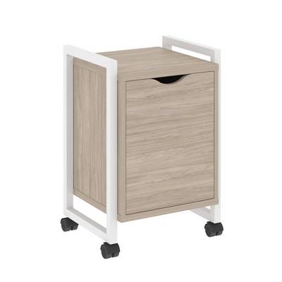 Loft VR.L-T2.K (Дуб аттик/Белый) Тумба на колесных опорах с распашным фасадом