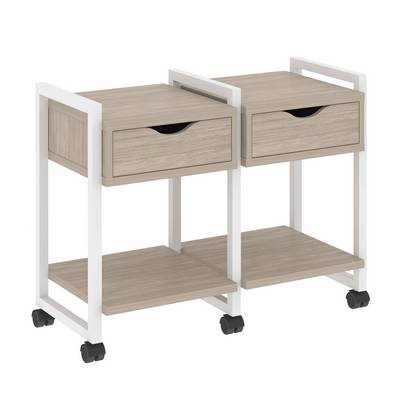 Loft VR.L-TN-1.K (Дуб аттик/Белый) Тумба на колесных опорах наборная