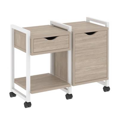 Loft VR.L-TN-3.K (Дуб аттик/Белый) Тумба на колесных опорах наборная