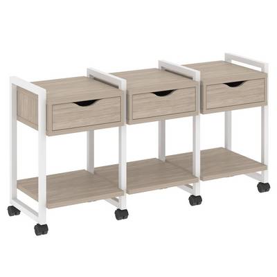 Loft VR.L-TN-4.K (Дуб аттик/Белый) Тумба на колесных опорах наборная
