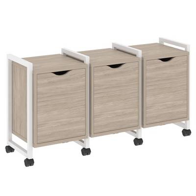 Loft VR.L-TN-5.K (Дуб аттик/Белый) Тумба на колесных опорах наборная