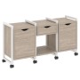 Loft VR.L-TN-7.K (Дуб аттик/Белый) Тумба на колесных опорах наборная