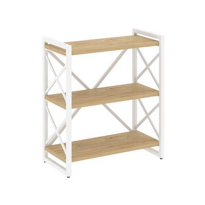 Лофт VR.L-MST.O-3.8 (Тиквуд светлый/Белый) Стеллаж на регулируемых опорах - 3 полки