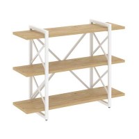 Loft VR.L-MST.O-3.8V (Тиквуд светлый/Белый) Стеллаж на регулируемых опорах - 3 полки