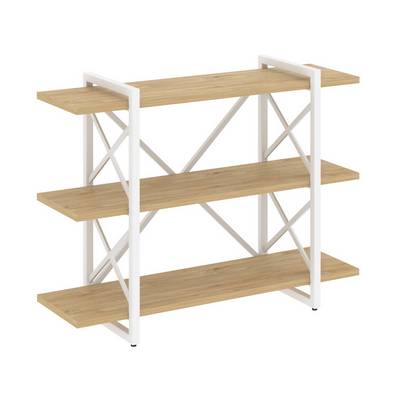 Loft VR.L-MST.O-3.8V (Тиквуд светлый/Белый) Стеллаж на регулируемых опорах - 3 полки