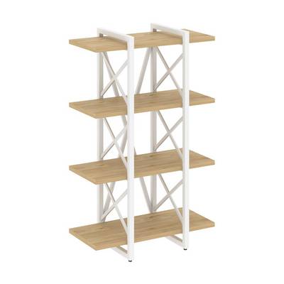 Loft VR.L-MST.O-4.4V (Тиквуд светлый/Белый) Стеллаж на регулируемых опорах - 4 полки