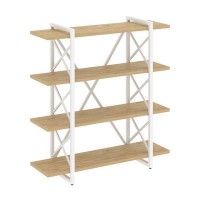 Loft VR.L-MST.O-4.8V (Тиквуд светлый/Белый) Стеллаж на регулируемых опорах - 4 полки