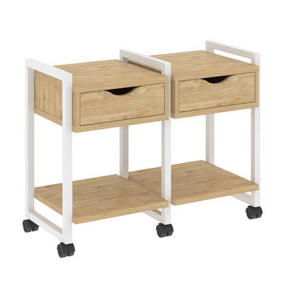 Loft VR.L-TN-1.K (Тиквуд светлый/Белый) Тумба на колесных опорах наборная