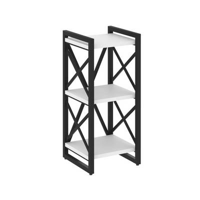 Loft VR.L-MST.O-3.4 (Белый бриллиант/Черный) Стеллаж на регулируемых опорах - 3 полки