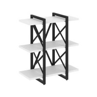 Loft VR.L-MST.O-3.4V (Белый бриллиант/Черный) Стеллаж на регулируемых опорах - 3 полки