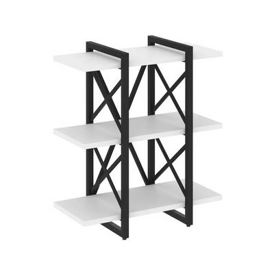 Loft VR.L-MST.O-3.4V (Белый бриллиант/Черный) Стеллаж на регулируемых опорах - 3 полки