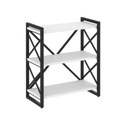 Loft VR.L-MST.O-3.8 (Белый бриллиант/Черный) Стеллаж на регулируемых опорах - 3 полки