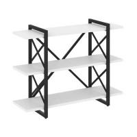 Loft VR.L-MST.O-3.8V (Белый бриллиант/Черный) Стеллаж на регулируемых опорах - 3 полки