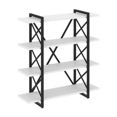 Loft VR.L-MST.O-4.8V (Белый бриллиант/Черный) Стеллаж на регулируемых опорах - 4 полки