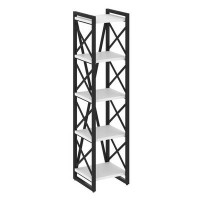 Loft VR.L-MST.O-5.4 (Белый бриллиант/Черный) Стеллаж на регулируемых опорах - 5полок