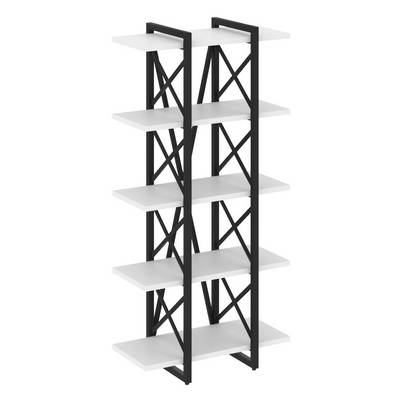 Loft VR.L-MST.O-5.4V (Белый бриллиант/Черный) Стеллаж на регулируемых опорах - 5полок
