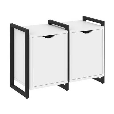 Loft VR.L-TN-2.O (Белый бриллиант/Черный) Тумба на регулируемых опорах наборная