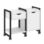 Loft VR.L-TN-3.K (Белый бриллиант/Черный) Тумба на колесных опорах наборная