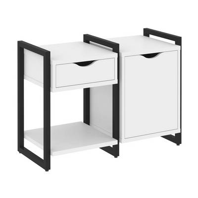 Loft VR.L-TN-3.O (Белый бриллиант/Черный) Тумба на регулируемых опорах наборная