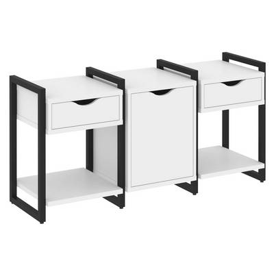 Loft VR.L-TN-6.O (Белый бриллиант/Черный) Тумба на регулируемых опорах наборная