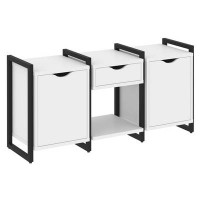 Loft VR.L-TN-7.O (Белый бриллиант/Черный) Тумба на регулируемых опорах наборная