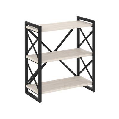 Loft VR.L-MST.O-3.8 (Денвер светлый/Черный) Стеллаж на регулируемых опорах - 3 полки