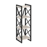 Loft VR.L-MST.O-4.4 (Денвер светлый/Черный) Стеллаж на регулируемых опорах - 4 полки