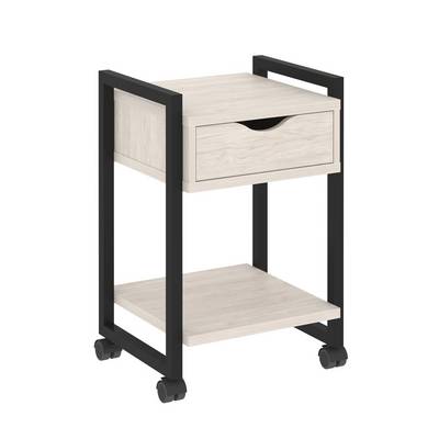 Loft VR.L-T1.K (Денвер светлый/Черный) Тумба на колесных опорах с ящиком и полкой