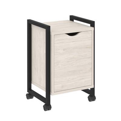 Loft VR.L-T2.K (Денвер светлый/Черный) Тумба на колесных опорах с распашным фасадом