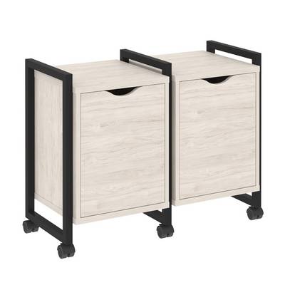 Loft VR.L-TN-2.K (Денвер светлый/Черный) Тумба на колесных опорах наборная