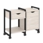 Loft VR.L-TN-3.K (Денвер светлый/Черный) Тумба на колесных опорах наборная