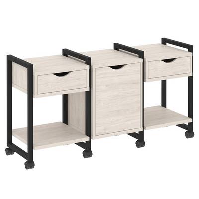 Loft VR.L-TN-6.K (Денвер светлый/Черный) Тумба на колесных опорах наборная