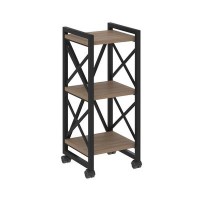 Loft VR.L-MST.K-3.4 (Дуб аризона/Черный) Стеллаж на колесных опорах - 3 полки