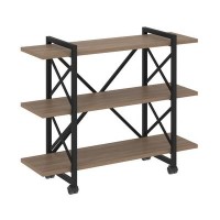Loft VR.L-MST.K-3.8V (Дуб аризона/Черный) Стеллаж на колесных опорах - 3 полки