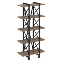 Loft VR.L-MST.K-5.4V (Дуб аризона/Черный) Стеллаж на колесных опорах - 5полок