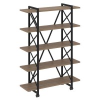 Loft VR.L-MST.K-5.8V (Дуб аризона/Черный) Стеллаж на колесных опорах - 5 полок