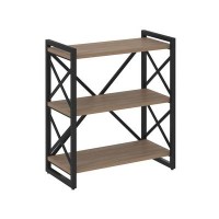 Loft VR.L-MST.O-3.8 (Дуб аризона/Черный) Стеллаж на регулируемых опорах - 3 полки