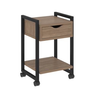 Loft VR.L-T1.K (Дуб аризона/Черный) Тумба на колесных опорах с ящиком и полкой
