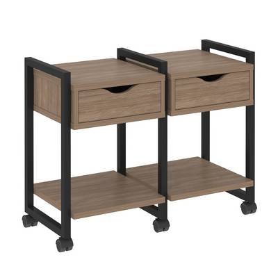 Loft VR.L-TN-1.K (Дуб аризона/Черный) Тумба на колесных опорах наборная