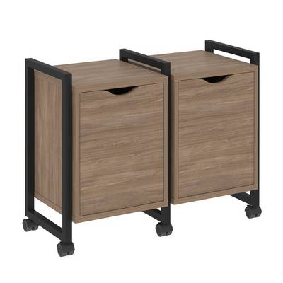 Loft VR.L-TN-2.K (Дуб аризона/Черный) Тумба на колесных опорах наборная