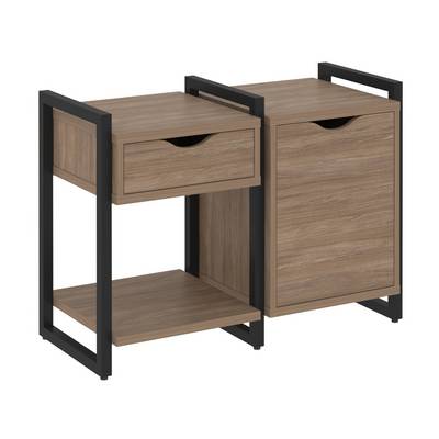 Loft VR.L-TN-3.O (Дуб аризона/Черный) Тумба на регулируемых опорах наборная